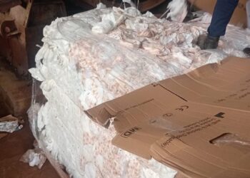 FDA destroys 40ft container of unhygienic Bale Diapers at Shai Hills