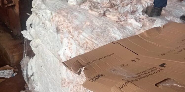 FDA destroys 40ft container of unhygienic Bale Diapers at Shai Hills