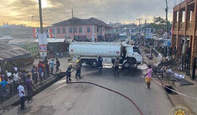 Asamankese: Two injured as diesel tanker crashes into shop